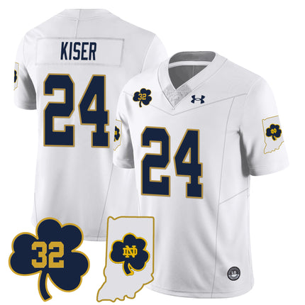 Men?s Notre Dame Fighting Irish Football Stitched Jersey ? Indiana Map