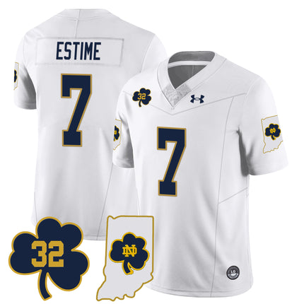 Men?s Notre Dame Fighting Irish Football Stitched Jersey ? Indiana Map
