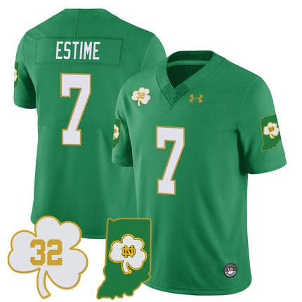 Men?s Notre Dame Fighting Irish Football Stitched Jersey ? Indiana Map