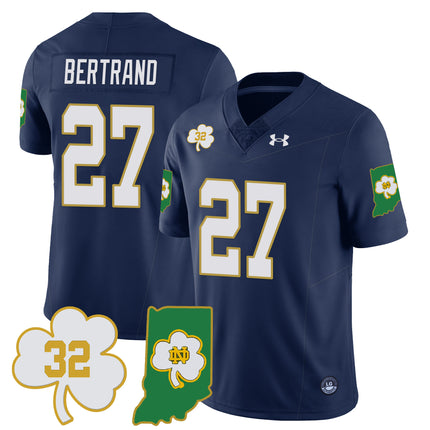 Men?s Notre Dame Fighting Irish Football Stitched Jersey ? Indiana Map