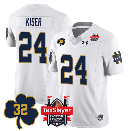 Men's Notre Dame Football Johnny Lujack Patch 2023 Gator Bowl Jersey - All Stitched