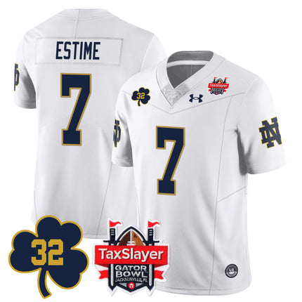 Men's Notre Dame Football Johnny Lujack Patch 2023 Gator Bowl Jersey - All Stitched