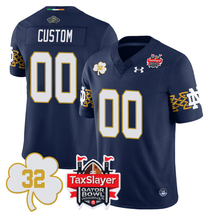 Men's Notre Dame Football Johnny Lujack Patch 2023 Gator Bowl Jersey - All Stitched