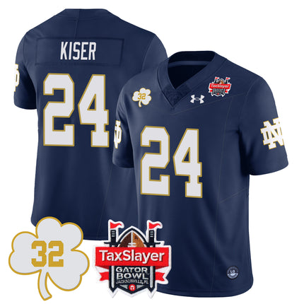 Men's Notre Dame Football Johnny Lujack Patch 2023 Gator Bowl Jersey - All Stitched