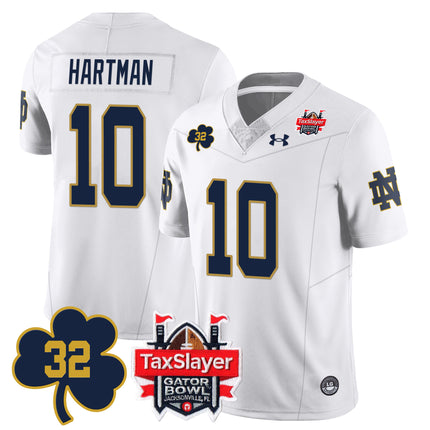 Men's Notre Dame Football Johnny Lujack Patch 2023 Gator Bowl Jersey - All Stitched