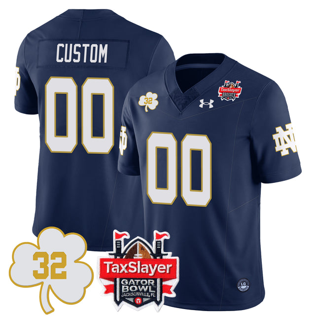 Custom Notre Dame Football TaxSlayer Gator Bowl Jersey - Johnny Lujack Patch