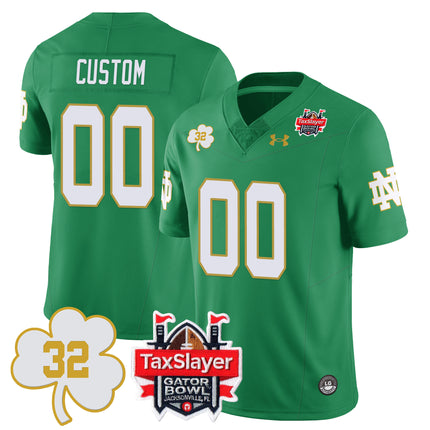 Custom Notre Dame Football TaxSlayer Gator Bowl Jersey - Johnny Lujack Patch