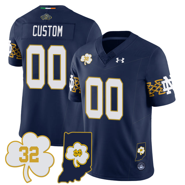 Custom Notre Dame Football TaxSlayer Gator Bowl Jersey - Johnny Lujack Patch