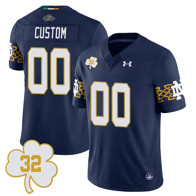Custom Notre Dame Football TaxSlayer Gator Bowl Jersey - Johnny Lujack Patch