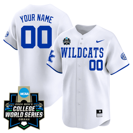 Custom Kentucky Wildcats 23/24 Jersey - 2024 College World Series Patch - All Stitched