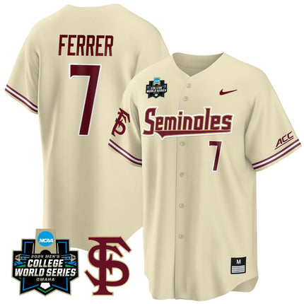 Men's Florida State Seminoles 2024 College World Series Vapor Premier Limited Jersey V1 - All Stitched