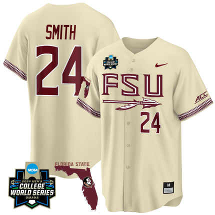 Men's Florida State Seminoles 2024 College World Series Vapor Premier Limited Jersey V2 - All Stitched