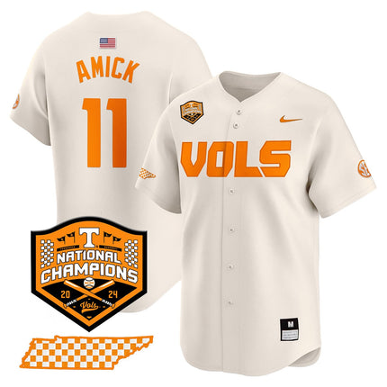 Men's Tennessee Volunteers 2024 National Champions Vapor Premier Limited Jersey V1 - All Stitched