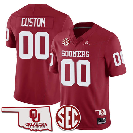Custom Oklahoma Sooners 2024 Limited Jersey - SEC Patch - All Stitched