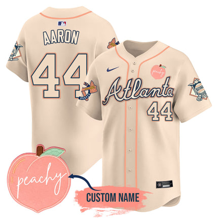 Men's Personalized Braves 2024 "Peach Fuzz" Jersey - All Stitched