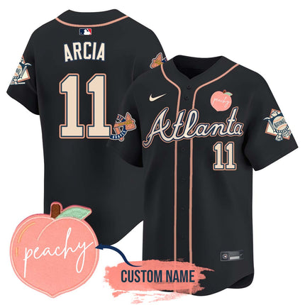 Men's Personalized Braves 2024 "Peach Fuzz" Jersey - All Stitched