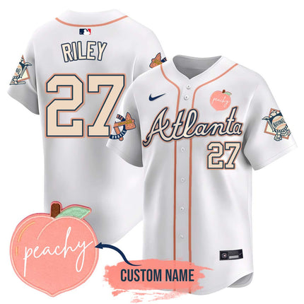 Men's Personalized Braves 2024 "Peach Fuzz" Jersey - All Stitched