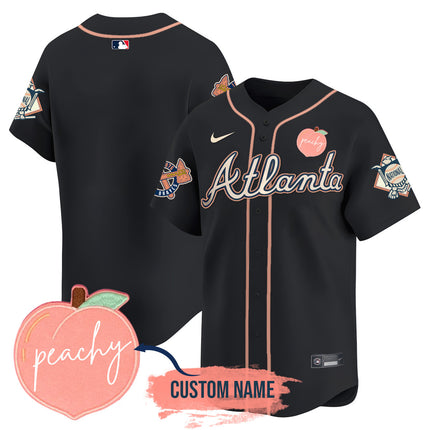 Men's Personalized Braves 2024 "Peach Fuzz" Jersey - All Stitched