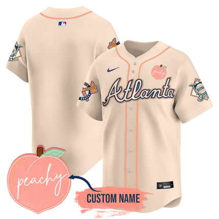 Men's Personalized Braves 2024 "Peach Fuzz" Jersey - All Stitched
