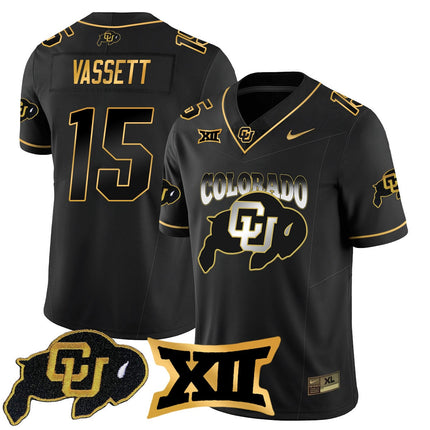 Men's Colorado Buffaloes 2024 Vapor Limited Gold Jersey N1 - All Stitched