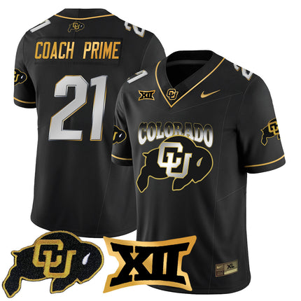Men's Colorado Buffaloes 2024 Vapor Limited Gold Jersey N1 - All Stitched