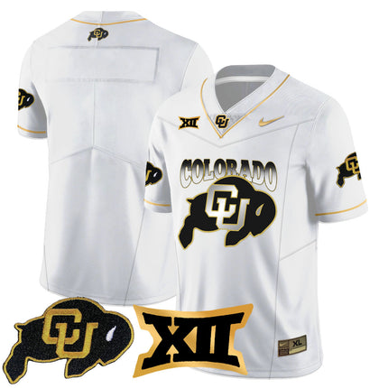 Men's Colorado Buffaloes 2024 Vapor Limited Gold Jersey N1 - All Stitched