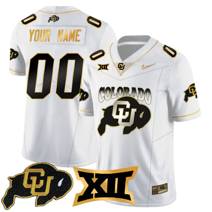 Custom Colorado Buffaloes 2024 Vapor Limited Gold Jersey N1 - All Stitched