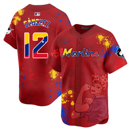 Men's Miami Marlins 2024 Venezuelan Heritage Jersey - All Stitched