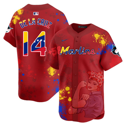 Men's Miami Marlins 2024 Venezuelan Heritage Jersey - All Stitched