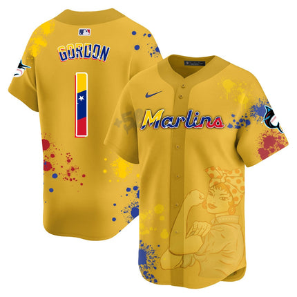 Men's Miami Marlins 2024 Venezuelan Heritage Jersey - All Stitched