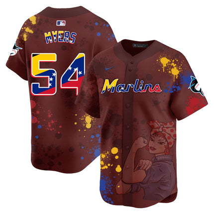 Men's Miami Marlins 2024 Venezuelan Heritage Jersey - All Stitched
