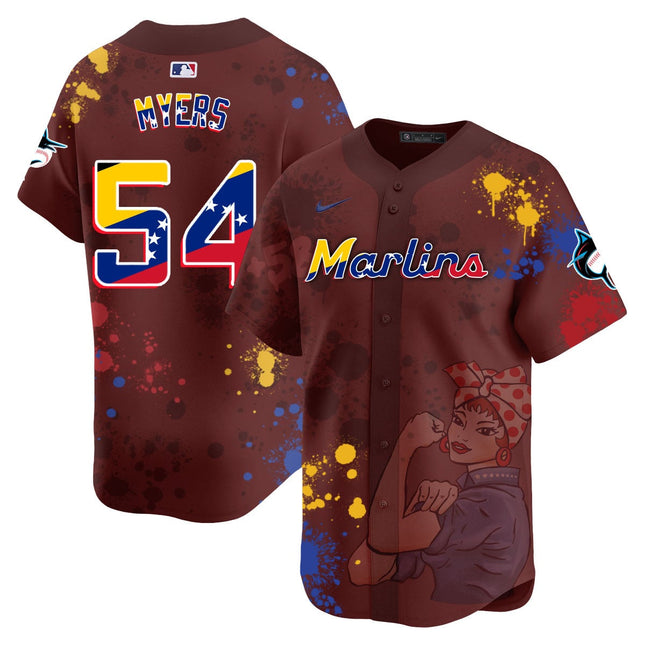 Men's Miami Marlins 2024 Venezuelan Heritage Jersey - All Stitched