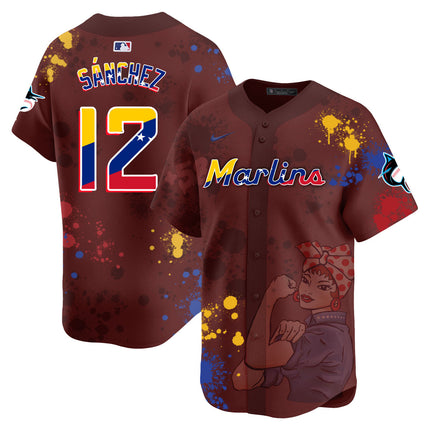 Men's Miami Marlins 2024 Venezuelan Heritage Jersey - All Stitched