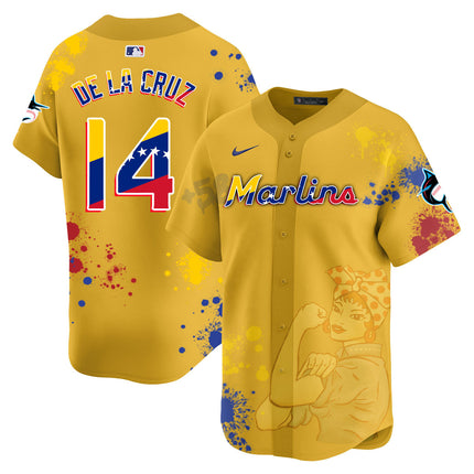 Men's Miami Marlins 2024 Venezuelan Heritage Jersey - All Stitched