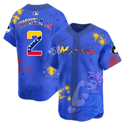Men's Miami Marlins 2024 Venezuelan Heritage Jersey - All Stitched