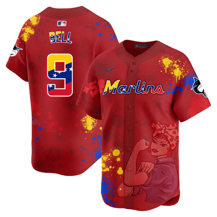 Men's Miami Marlins 2024 Venezuelan Heritage Jersey - All Stitched