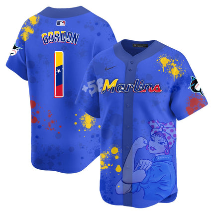 Men's Miami Marlins 2024 Venezuelan Heritage Jersey - All Stitched