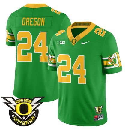 Men's Oregon Football Forever Gang Green 2024 Jersey N1 - All Stitched