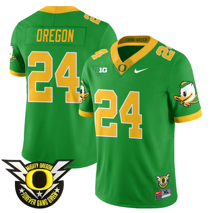 Men's Oregon Football Forever Gang Green 2024 Jersey N2 - All Stitched