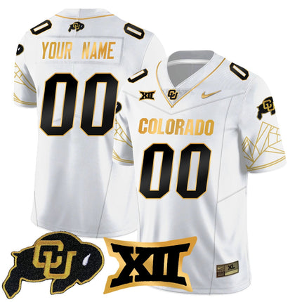 Custom Name/Gender Colorado Buffaloes 2024 Vapor Limited Gold Jersey N3 - All Stitched