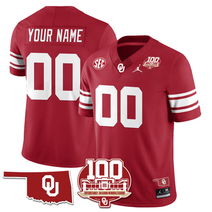 Custom Name/Gender Oklahoma Sooners 1946-56 Throwback Uniforms - 100th Season - All Stitched