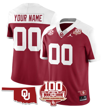 Custom Name/Gender Oklahoma Sooners 1946-56 Throwback Uniforms - 100th Season - All Stitched