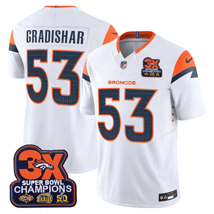 Men's Denver Broncos 3-Time Champions Patch Vapor Limited Jersey - All Stitched