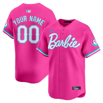 Custom Name/Gender Texas Rangers Barbie Pink Custom Jersey - All Stitched
