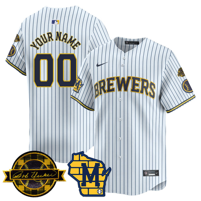 Custom Name/Number Milwaukee Brewers 2025 Limited Jersey - Bob Uecker Patch - All Stitched
