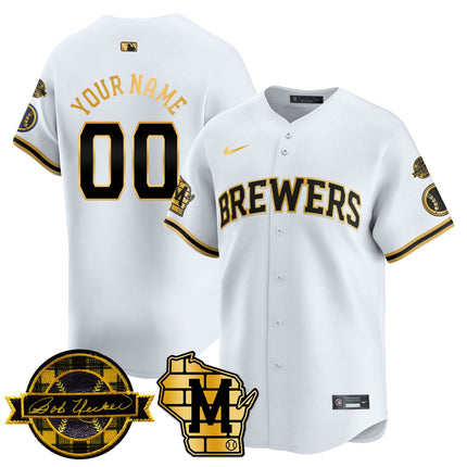 Custom Name/Number Milwaukee Brewers 2025 Limited Jersey - Bob Uecker Patch - All Stitched