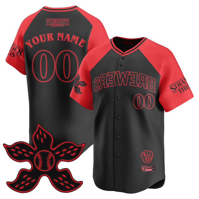 Custom Milwaukee Brewers Stranger Things 2025 Limited Jersey - All Stitched