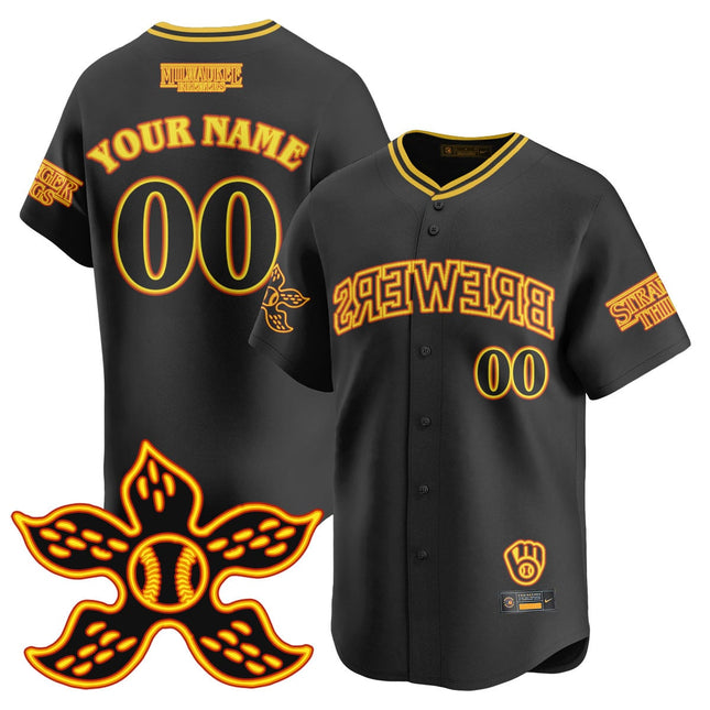 Custom Milwaukee Brewers Stranger Things 2025 Limited Jersey - All Stitched