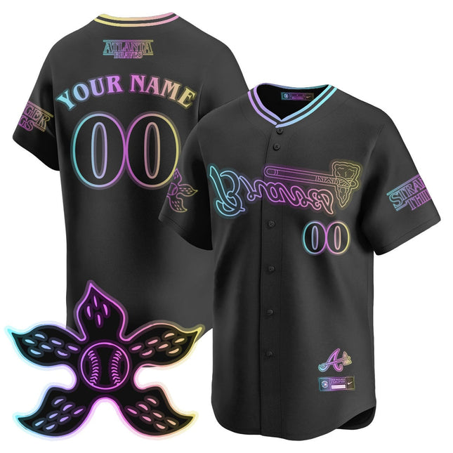 Atlanta Braves Stranger Things 2025 Limited Custom Jersey - All Stitched