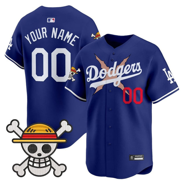 Custom Los Angeles Dodgers x One Piece 2025 Vapor Premier Limited Jersey - Stitched